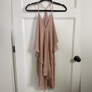 Olivaceous Nude/Blush draped cocktail dress